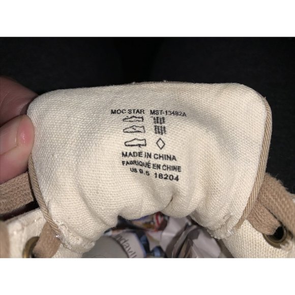 Taos Star Shoes Women's 9 1/2 Tan Brown Canvas Comfort Lace Up Casual Sneakers - Picture 3 of 8